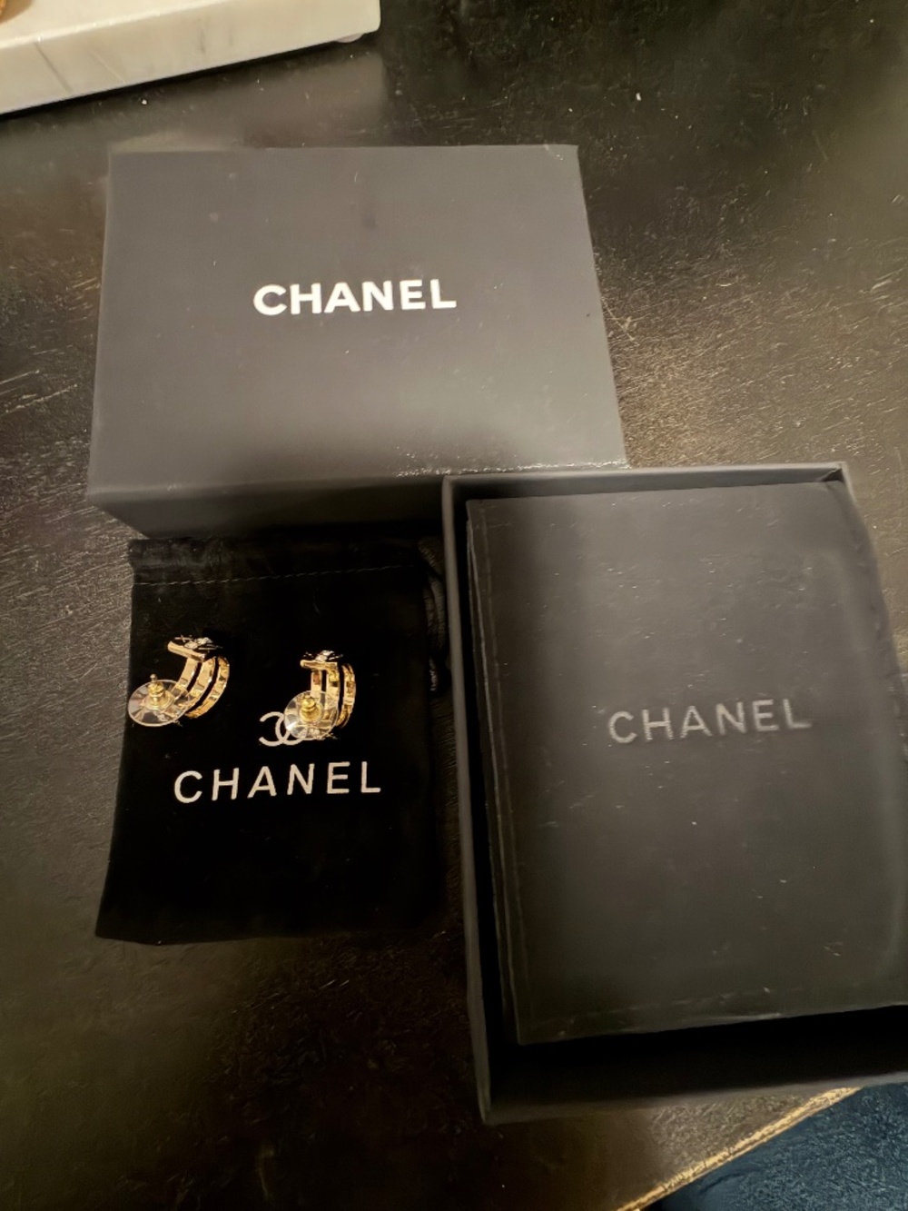 CHANEL hoop earrings